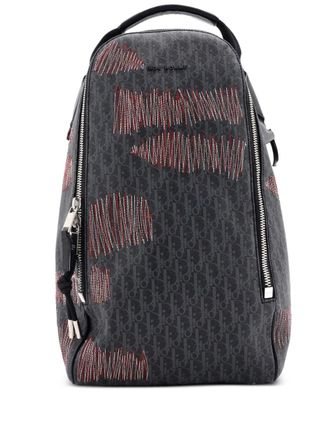 Dior Sling Stitched Darklight Coated Canvas backpack - women - Fabric - One Size - Black
