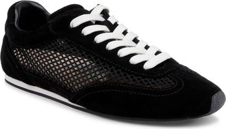 L'agence Jarah Mixed Media Sneaker in Black Suede at Nordstrom, Size 9.5