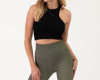 Bloch Crinkle Racerback Crop Tank Top In Graphite