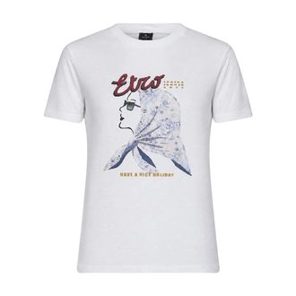 Etro Graphic T-Shirt - Dames - Tops - Wit - Maat: L Katoen