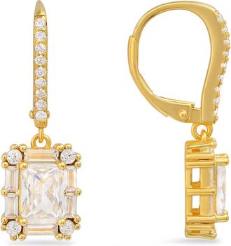 Queen Jewels Sterling Silver Emerald Cut Drop Earrings in Gold at Nordstrom Rack