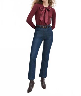 Favorite Daughter Take A Bow Long Sleeve Cardigan In Red