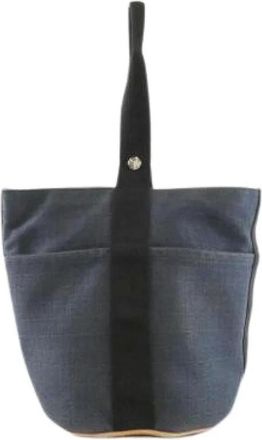Herm&egrave;s Pre-owned Vintage Canvas Bucket Bag - Pre-owned - Mujer - Azul - ONE SIZE