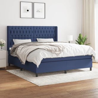 vidaXL Vidaxl - Cama Box Spring Con Colch&oacute;n Tela Azul 180x200 Cm