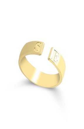 MELANIE MARiE Personalized Open Band Ring in Gold Plated at Nordstrom, Size 10.5