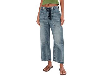 Free People We The Free Moxie Pull-On Barrel Jeans Womens Clothing Timeless Blue : 26 29, Cotton/Denim
