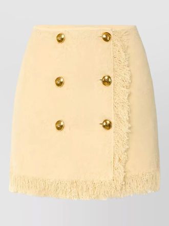 Elisabetta Franchi boucl&eacute; knit fringed wrap skirt