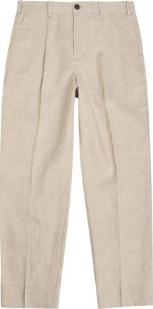 Wax London Aubyn Tapered-leg Linen Trousers - Beige - 38 (W38 / Xxl)
