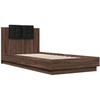 vidaXL Vidaxl - Cama Con Cabecero Madera De Ingenier&iacute;a Marr&oacute;n Roble 100x200 Cm
