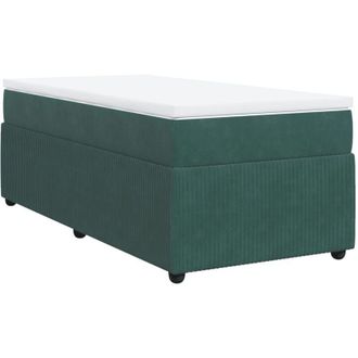 vidaXL Cama Box Spring Con Colch&oacute;n Terciopelo Verde Oscuro 90x200 Cm Vidaxl