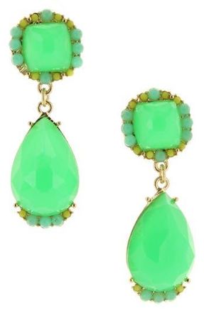 Olivia Welles Jaden Stone Drop Earrings in Gold /Green at Nordstrom Rack
