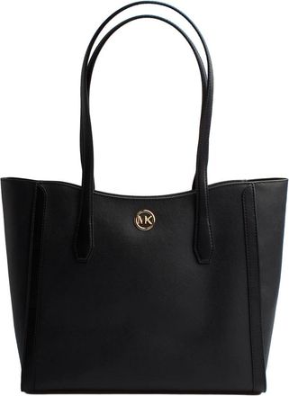 Michael Kors Tassen, Dames, Zwart, ONE Size, Leer, Leida Leren Tote Tas