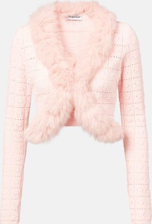 Self Portrait Cardigan in maglia con pelliccia sintetica