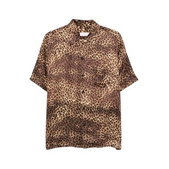 Ernest W. Baker Short Sleeve Shirts, male, Brown, Size: M Animal-print Short-sleeve Shirt