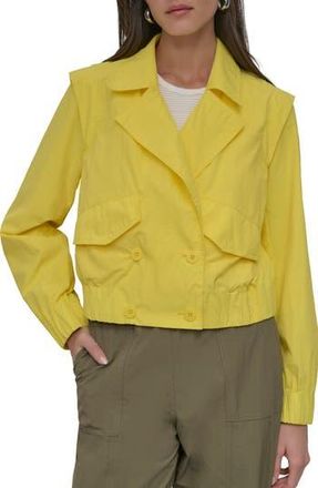 DKNY Crop Trench Jacket in Daffodil at Nordstrom Rack, Size X-Large