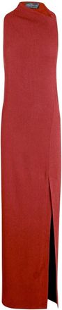 Cortana Fiona Jurk - Dames - Maxi kleedjes - Rood - 2XS - Leer - Kleedjes