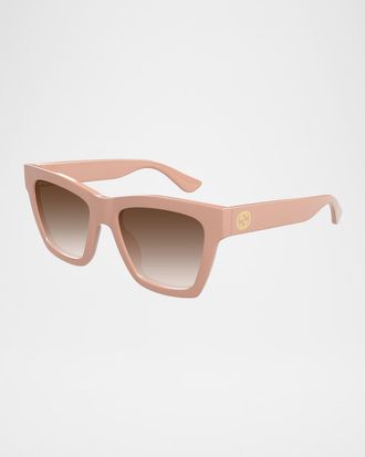Gucci Cat-Eye Gradient Plastic Sunglasses