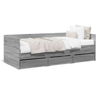 Berkfield Home Daybed with Drawers without Mattress Grey Sonoma 100x200 cm