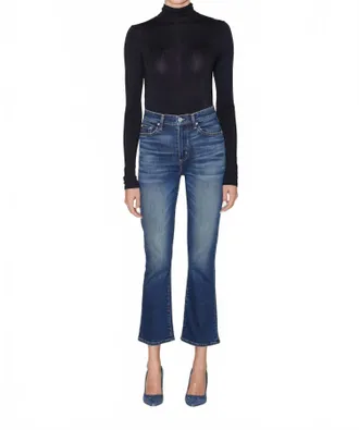 LE JEAN Stella Crop Flare Jeans In Luna