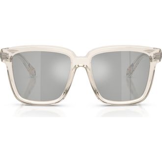 Moncler Clasico 54mm Mirrored Pillow Sunglasses in Butter /Mirror Silver at Nordstrom
