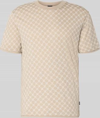 Joop T-Shirt mit Logo-Muster und Rundhalsausschnitt in Offwhite, Gr&ouml;&szlig;e XXXL
