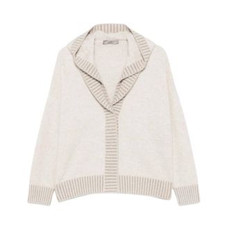 D.exterior Jersey con cuello en V 63222 - Knitwear - Mujer - Beige - XL
