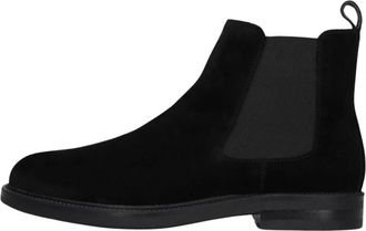 Mazzeltov Heren Stijlvolle Zwarte Enkellaarzen - Heren - Chelseaboots - Zwart - 41 EU - Wol - Schoenen