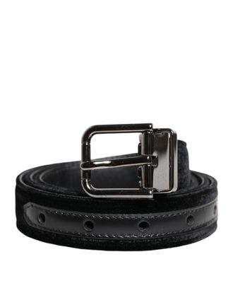 Dolce & Gabbana Black Leather Metal Buckle Classic Mens Belt