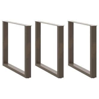 Berkfield Home Coffee Table Legs U-Shaped 3 pcs Natural Steel 80x(72-73) cm Steel in Brown