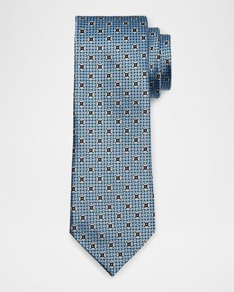 Ermenegildo Zegna Mens Woven Medallion Tie