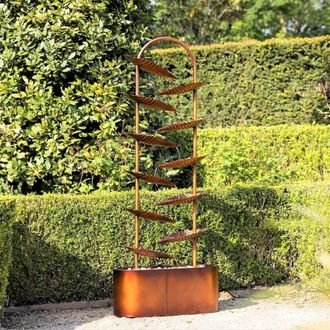 PRIMROSE Monsaraz Tiered Cascading Zinc Water Feature 153cm in Bronze