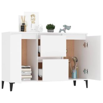 Berkfield Home Sideboard White 104x35x70 cm Engineered Wood | Size: 104 x 35 x 70 cm