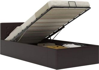 vidaXL Giroletto con Contenitore Idraulico Grigio Similpelle 100x200cm - Vidaxl