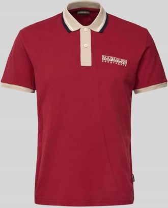 Napapijri Regular Fit Poloshirt mit Label-Stitching Modell E-MURLO in Bordeaux, Gr&ouml;&szlig;e S