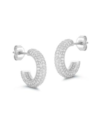 Glaze Jewelry Silver Huggie Earrings