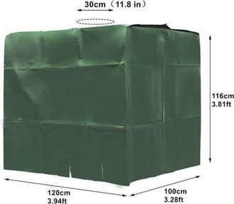 OEM B&acirc;che Couverture R&eacute;servoir - 120 X 100 X 116 Cm - Pour Cuve 1000 L - Anti-uv Imperm&eacute;able - Vert - 1 Pi&egrave;ce