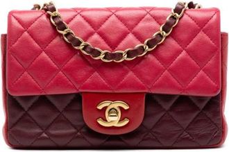 Chanel Pre-owned New Mini Classic Flap Bag - Dames - Vintage Schoudertas - Rood - ONE Size - Leer - Vintage