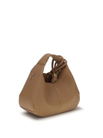 Ganni Grained Recycled Polyester Hobo Bag - Beige
