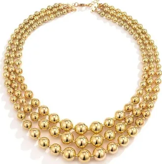 Liv Oliver 18K Gold Multi Link Layer Statement Necklace