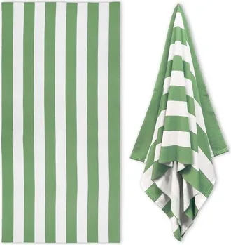 OEM Toalla De Playa Extragrande, Toalla De Piscina De Microfibra De 35 X 70 Pulgadas, Toalla De Nataci&oacute;n Tipo Caba&ntilde;a De Secado R&aacute;pido Rayas Turquesas