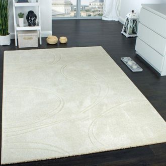 Paco Home Paco Home - Alfombra Unicolor De Diseño Con Ribetes Acabados a Mano Crema Marfil 80x300 cm
