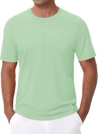 Generic DENGJIAMY Mens Cotton T Shirts Plus Size Classic Basic Crew Neck Casual Tee Short Sleeve Summer Lightweight Plain Tshirt Fashion Wicking Tops Plain T 