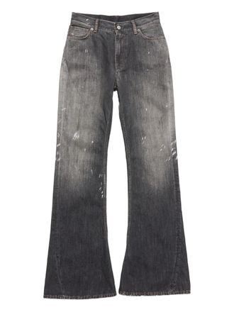 Acne Studios logo-patch jeans - women - Cotton/Calf Leather - S - Black