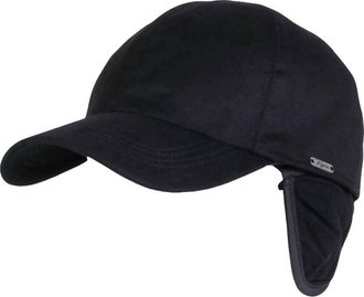 Wigens Mens Loro Piana storm System Baseball Classic Cap With Earflaps In Black