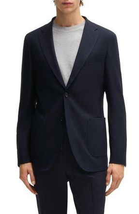 BOSS Heston Slim Fit Navy Stretch Wool Blend Sport Coat in Dark Blue at Nordstrom Rack, Size 46