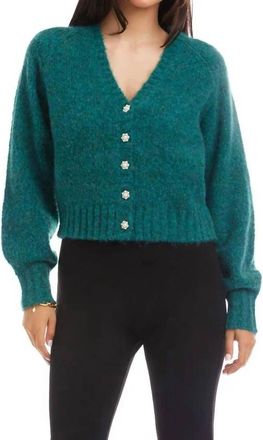 Karen Kane Palmer Cardigan Sweater In Teal