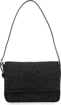 Maneb&igrave; Womens Shoulder Bag Paloma Black Raffia Natural