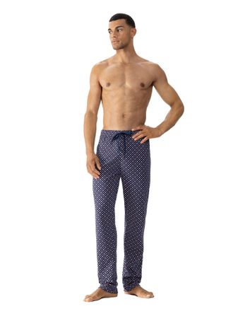Mey Pyjamahose MEY Tie Minimal, Herren, Gr. XXL, N-Gr, blau (neptune), Interlock, Obermaterial: 100% Baumwolle, bequem lang, Hosen Pyjamahose, Komfortbund