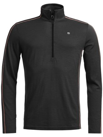 Ortovox Fitted Zip Neck Top with High Collar and Contrast Piping