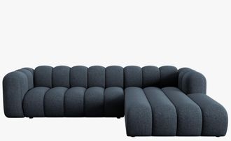 MICADONI 4-Sitzer Design Modul Ecksofa Lupine mit Eckteil rechts - Chenille-Bezug